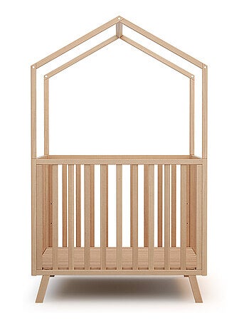 AT4 - Parque infantil bebé evolutivo en casita KASA madera - Haya Barnizada - 100 x 100 cm