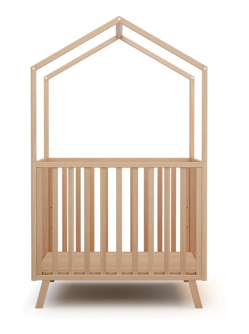 AT4 - Parque infantil bebé evolutivo en casita KASA madera - Haya Barnizada - 100 x 100 cm - Kiabi