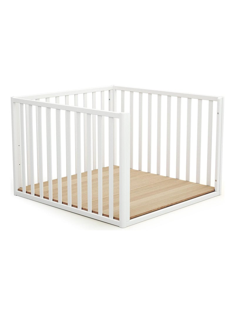 AT4 - Parque infantil bebé evolutivo KASA madera - Blanco - 100 x 100 cm Blanco - Kiabi