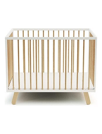 AT4 - Parque infantil bebé PIRATE madera - Blanco/Haya Barnizada - 80 x 100 cm