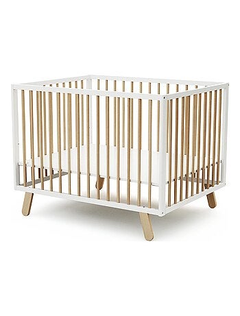 AT4 - Parque infantil bebé PIRATE madera - Blanco/Haya Barnizada - 80 x 100 cm