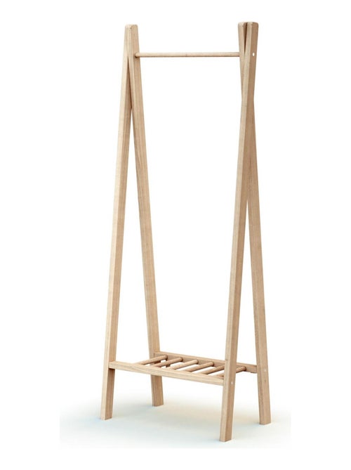 AT4 - Perchero infantil HOOKI madera - Haya Cruda - 50 x 30 x 130 cm - Kiabi