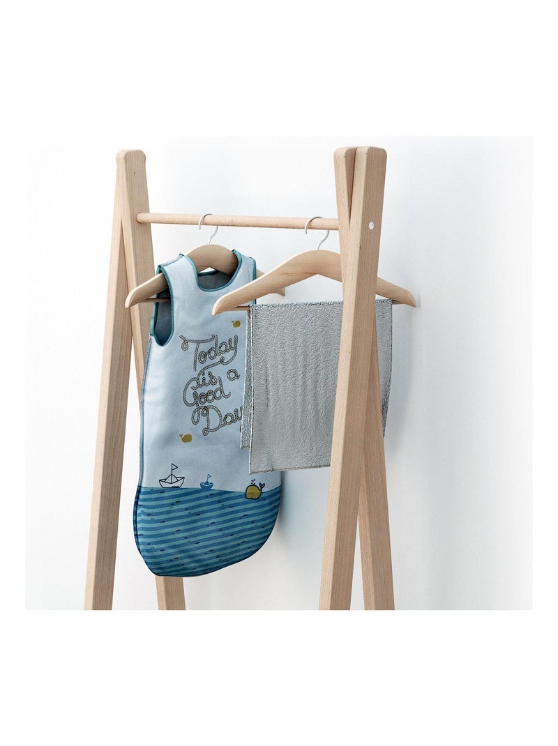 AT4 - Perchero infantil HOOKI madera - Haya Cruda - 50 x 30 x 130 cm Marrón avellana - Kiabi