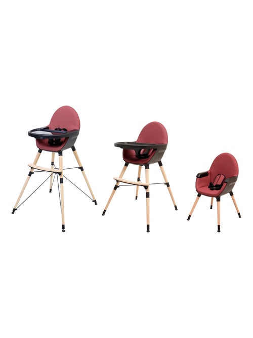 AT4 - Trona bebé evolutiva CONFORT - Burdeos/Negro - 64,50 x 60 x 109 cm - Kiabi