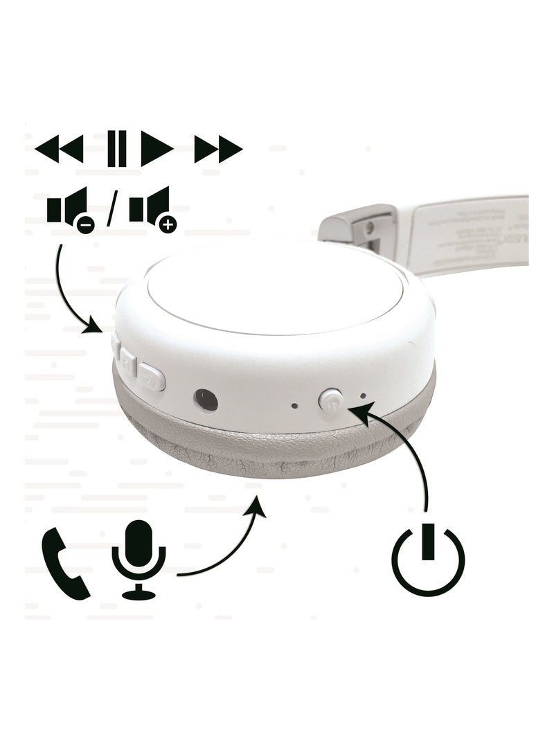 Auriculares 2 en 1 Bluetooth® y con cable, cómodos y plegables Diseño Acoustix Blanco - Kiabi