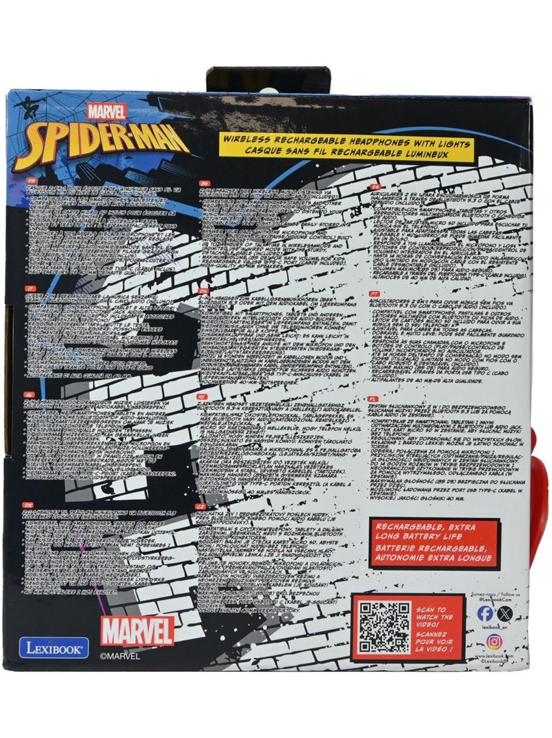 Auriculares Bluetooth Spiderman de 85 dB con luces Rojo - Kiabi