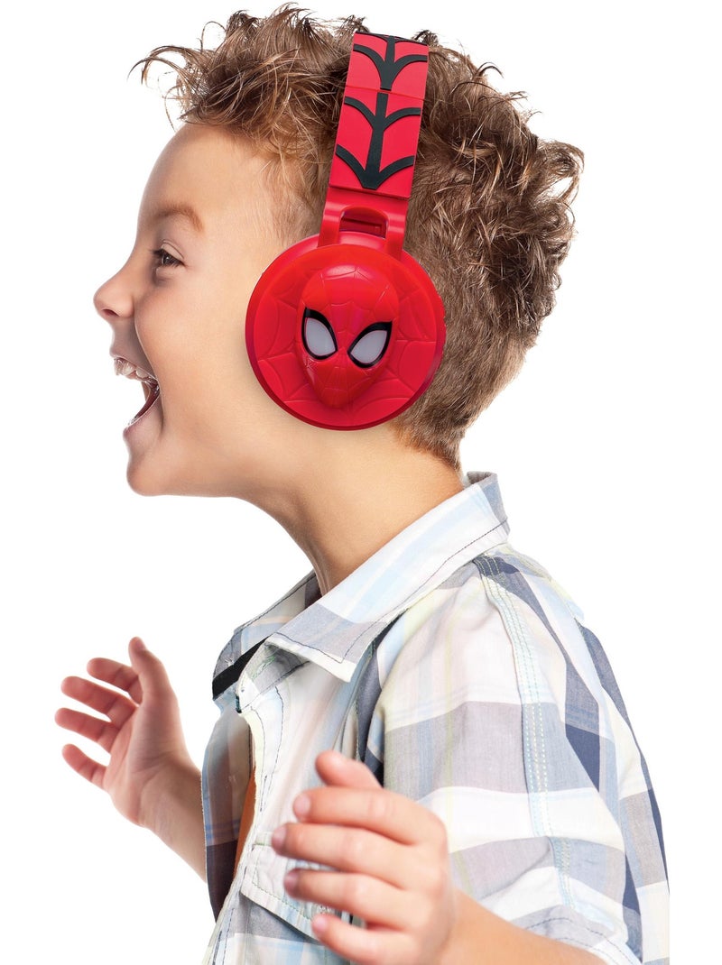 Auriculares Bluetooth Spiderman de 85 dB con luces Rojo - Kiabi