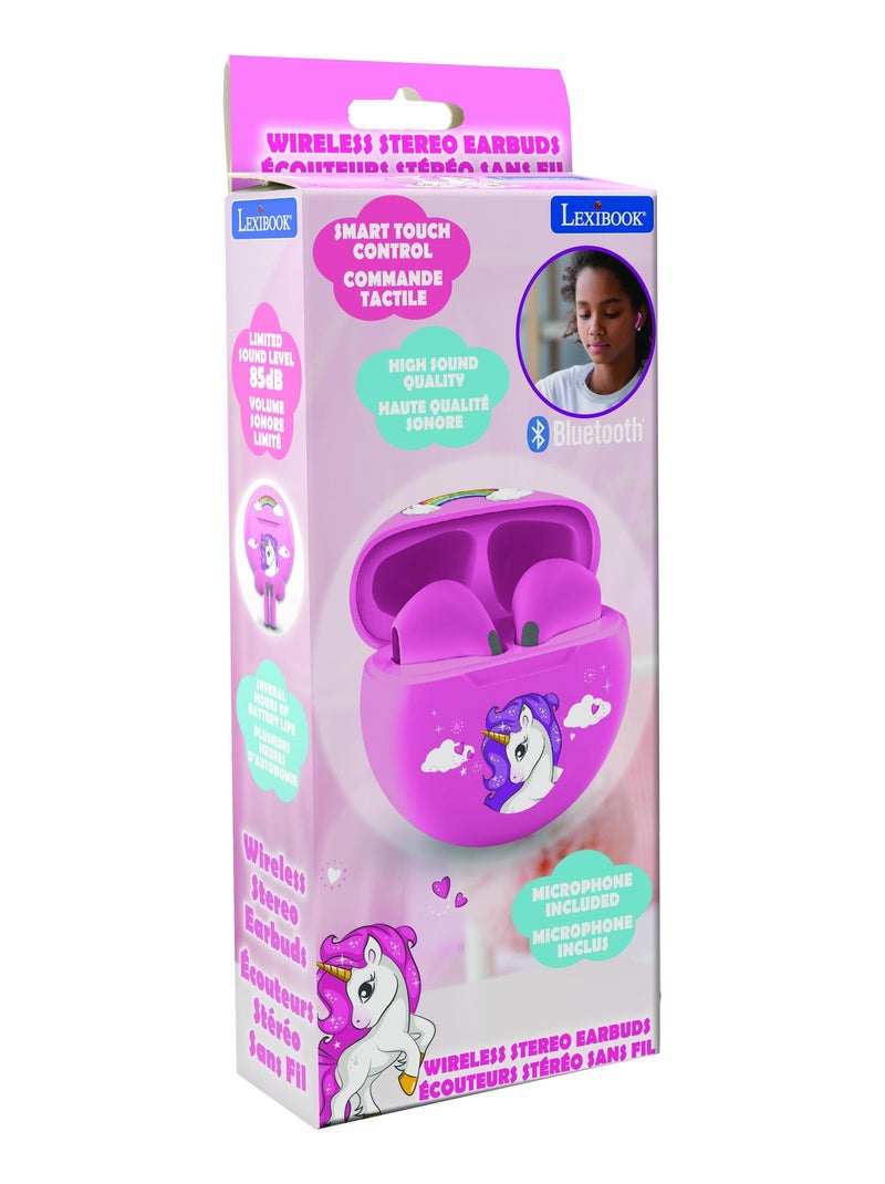 Auriculares Bluetooth Unicornio con estuche de carga Rosa - Kiabi