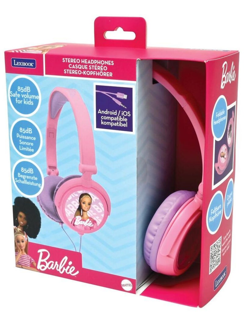Auriculares estéreo plegables con cable Barbie con limitación segura del volumen Rosa - Kiabi