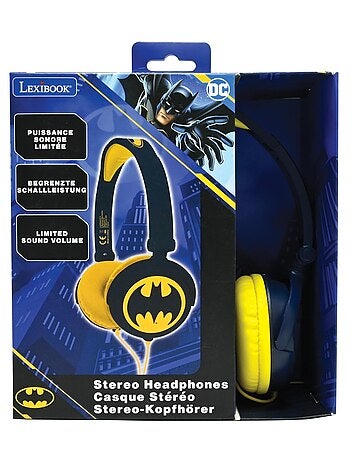 Auriculares estéreo plegables con cable Batman con limitación segura del volumen