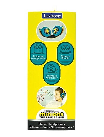 Auriculares estéreo plegables con cable de los Minions con limitación segura del volumen