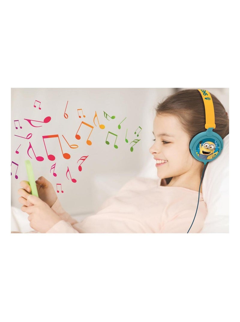 Auriculares estéreo plegables con cable de los Minions con limitación segura del volumen Azul - Kiabi