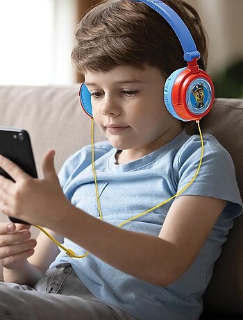 Auriculares estéreo plegables con cable paw patrol con limitación segura del volumen