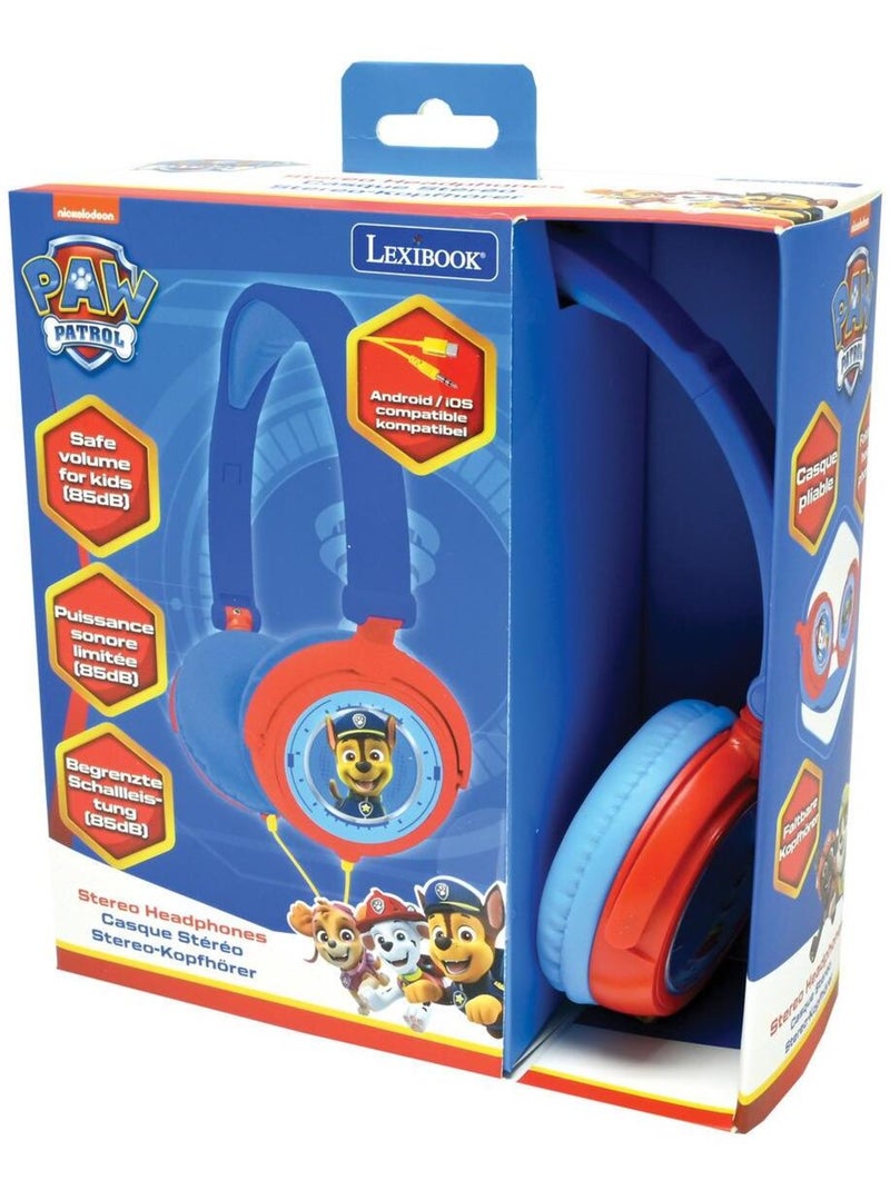 Auriculares estéreo plegables con cable Paw Patrol con limitación segura del volumen Rojo - Kiabi
