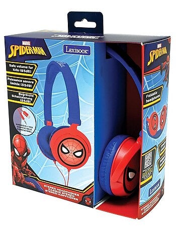 Auriculares estéreo plegables con cable SpiderMan con limitación segura del volumen