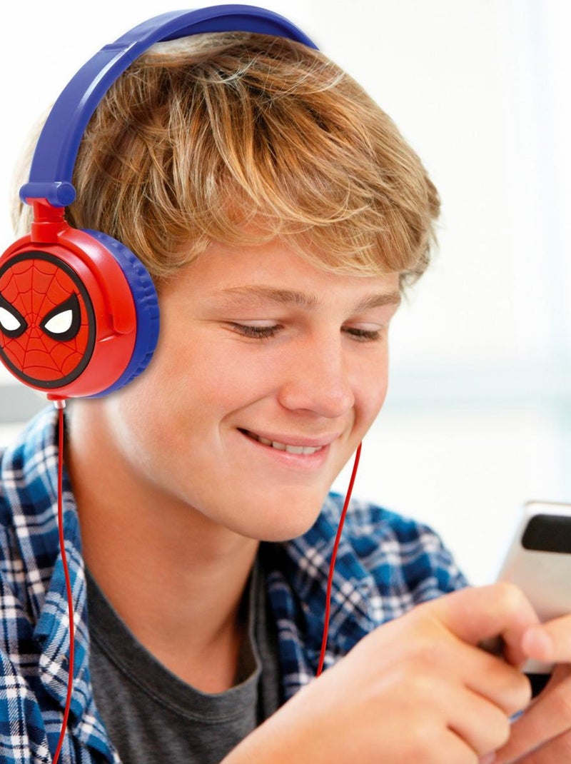 Auriculares estéreo plegables con cable SpiderMan con limitación segura del volumen Rojo - Kiabi