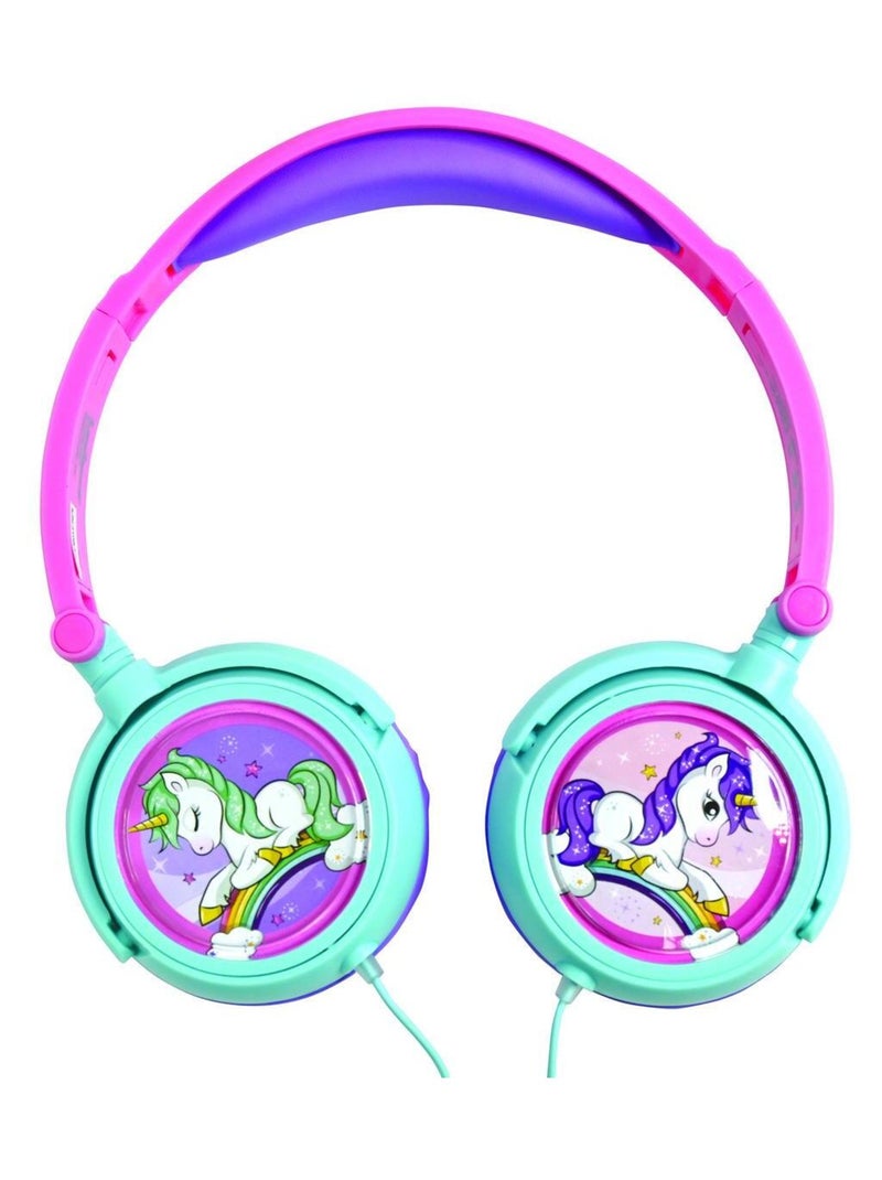 Auriculares estéreo plegables con cable Unicorn con limitación segura del volumen Rosa - Kiabi