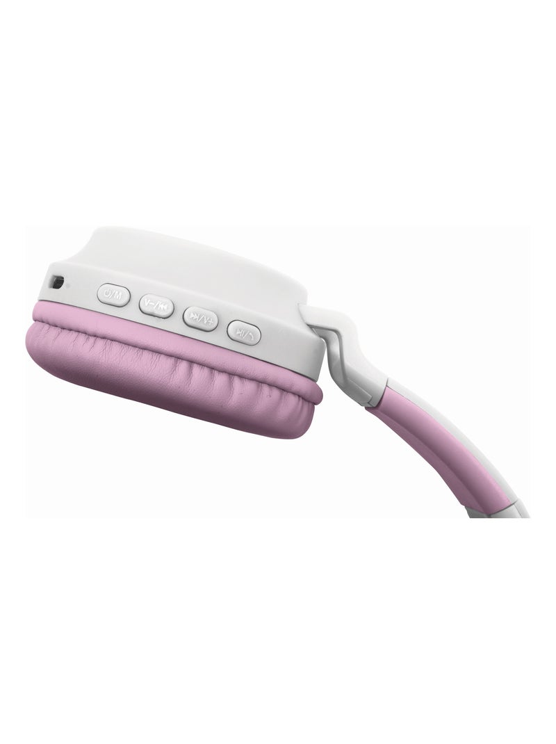 Auriculares inalámbricos recargables con forma de orejas de gato y luces Rosa - Kiabi