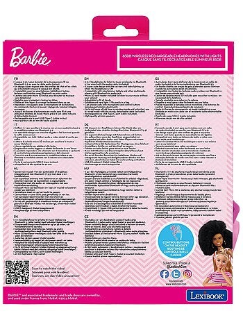 Auriculares inalámbricos recargables con luz en forma de orejas de gato Barbie