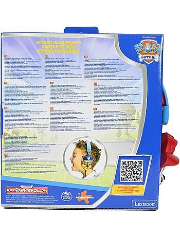 Auriculares plegables con cable 3d paw patrol con limitación segura del volumen