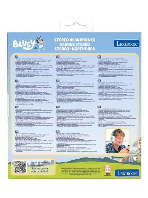 Auriculares plegables con cable Bluey con limitación segura del volumen - Kiabi