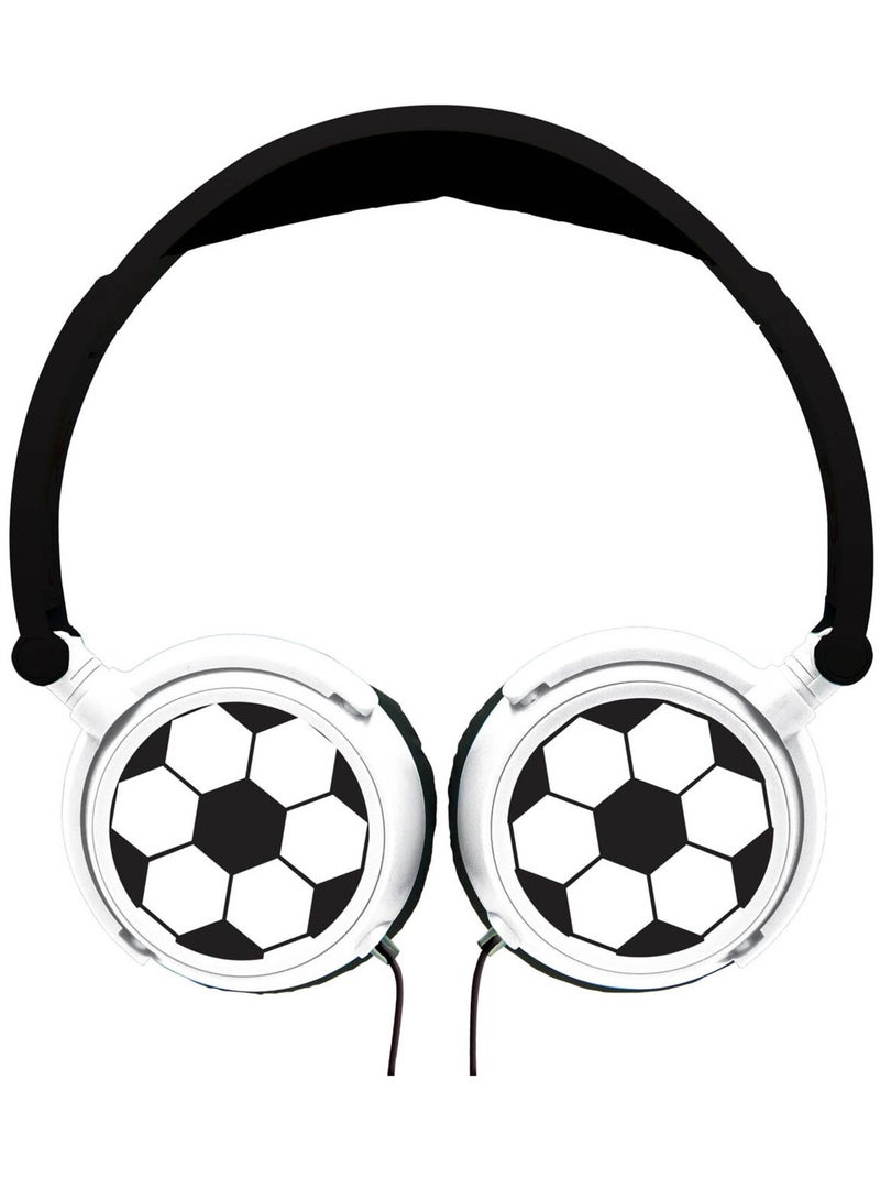 Auriculares plegables con cable estéreo para fútbol con limitación segura del volumen Negro - Kiabi