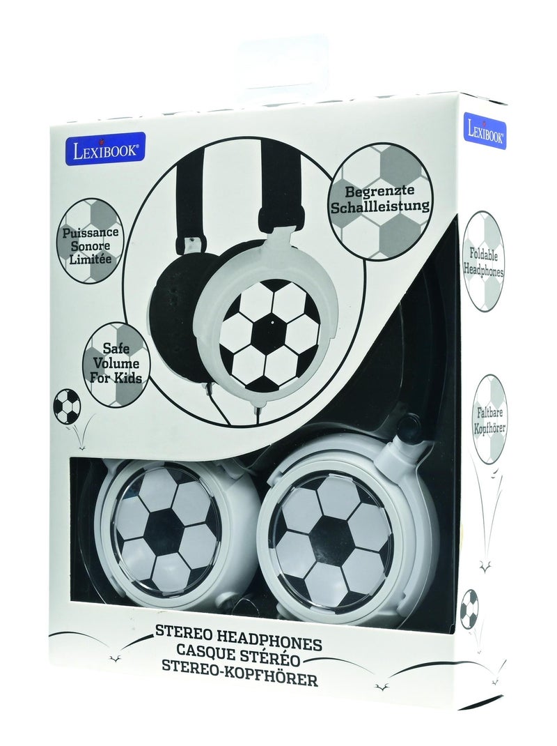 Auriculares plegables con cable est?reo para f?tbol con limitaci?n segura del volumen Negro - Kiabi