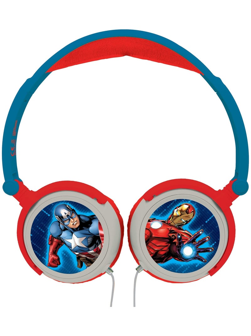Auriculares plegables estéreo con cable Avengers con limitación segura del volumen Azul - Kiabi