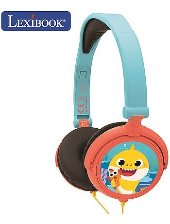 Auriculares plegables estéreo con cable baby shark con limitación segura del volumen