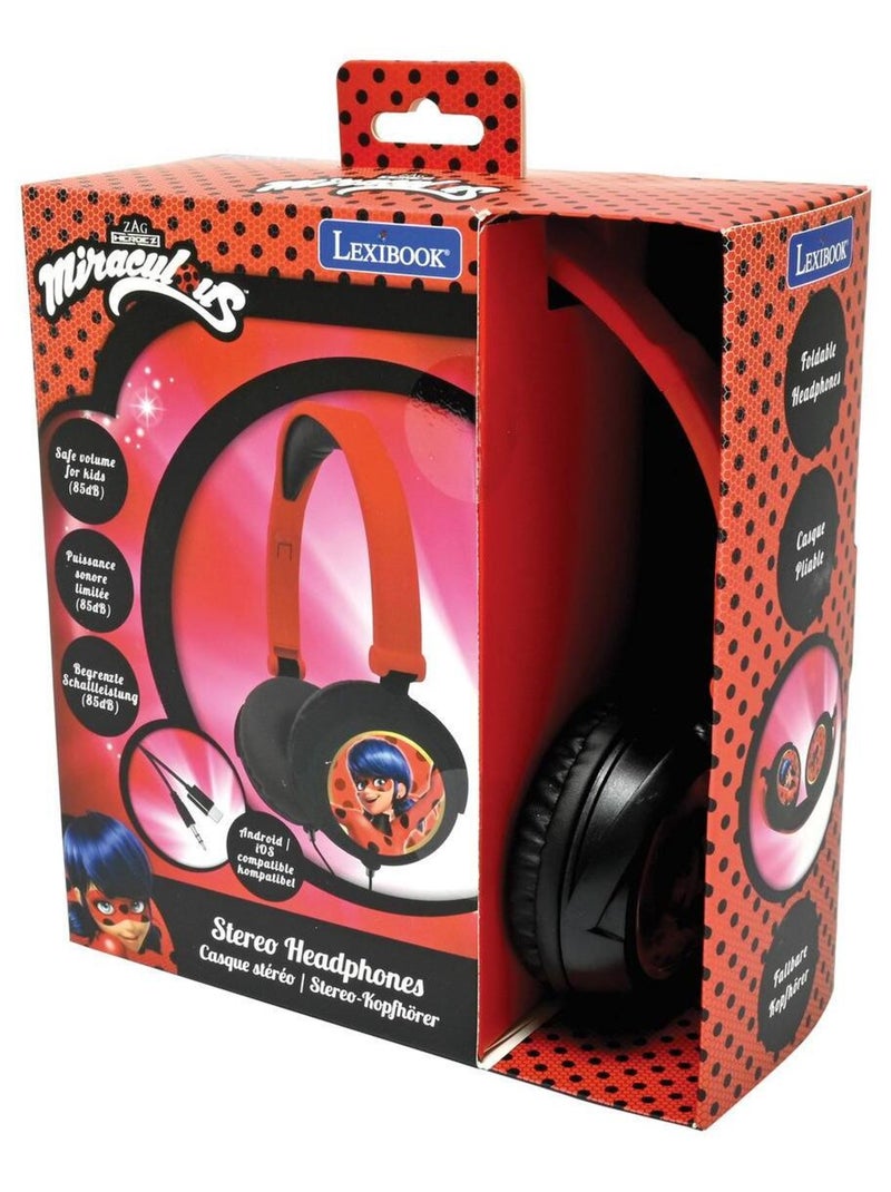 Auriculares plegables estéreo con cable Miraculous con limitación segura del volumen Rojo - Kiabi
