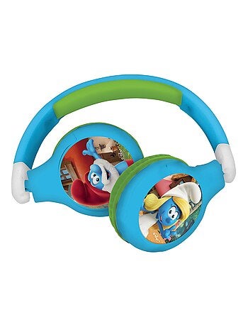 Auriculares Smurfs inalámbricos recargables luminosos con orejas de gato