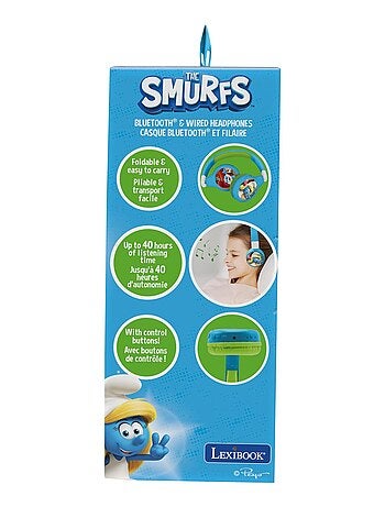 Auriculares Smurfs inalámbricos recargables luminosos con orejas de gato
