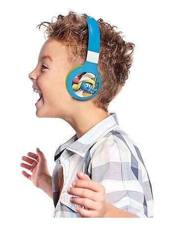 Auriculares Smurfs inalámbricos recargables luminosos con orejas de gato