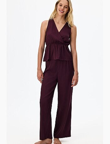 Aurora pantalón de pijama satinado floral penti