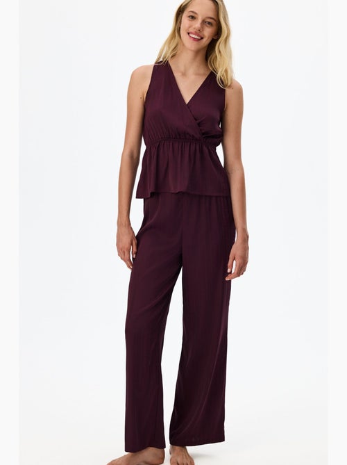Aurora pantalón de pijama satinado floral penti - Kiabi Aurora pantalón de pijama satinado floral penti - Kiabi
