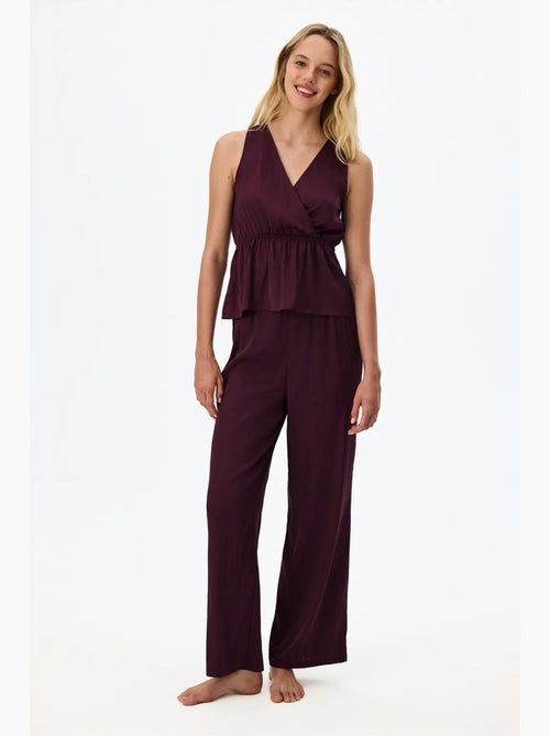 Aurora pantalón de pijama satinado floral penti - Kiabi Aurora pantalón de pijama satinado floral penti - Kiabi