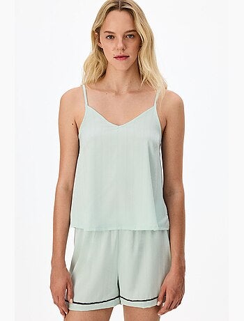Aurora short de pijama satinado con flores penti