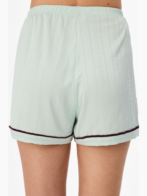 Aurora short de pijama satinado con flores penti - Kiabi Aurora short de pijama satinado con flores penti - Kiabi