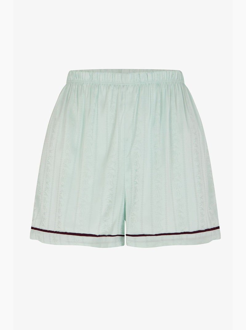 Aurora short de pijama satinado con flores penti Verde menta - Kiabi