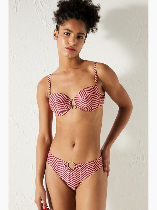 Aurora top de bikini sin tirantes con aros y rayas penti - Kiabi