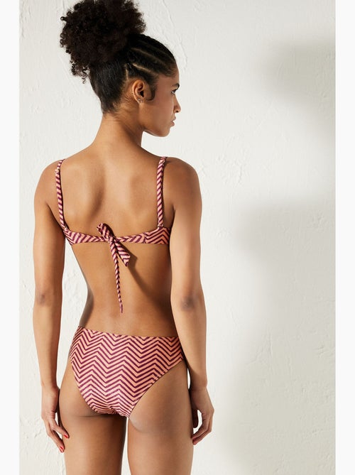 Aurora top de bikini sin tirantes con aros y rayas penti - Kiabi