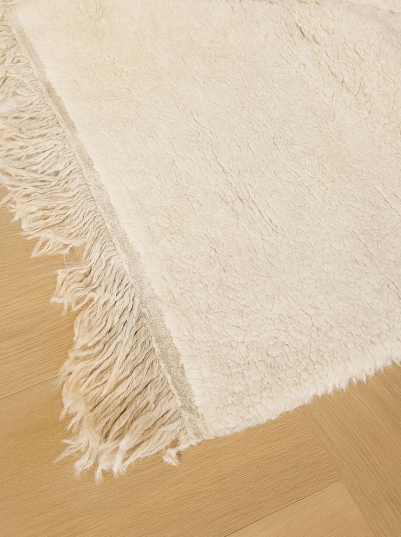 Auténtica alfombra de diamantes Beni Ouarain Blanco roto - Kiabi