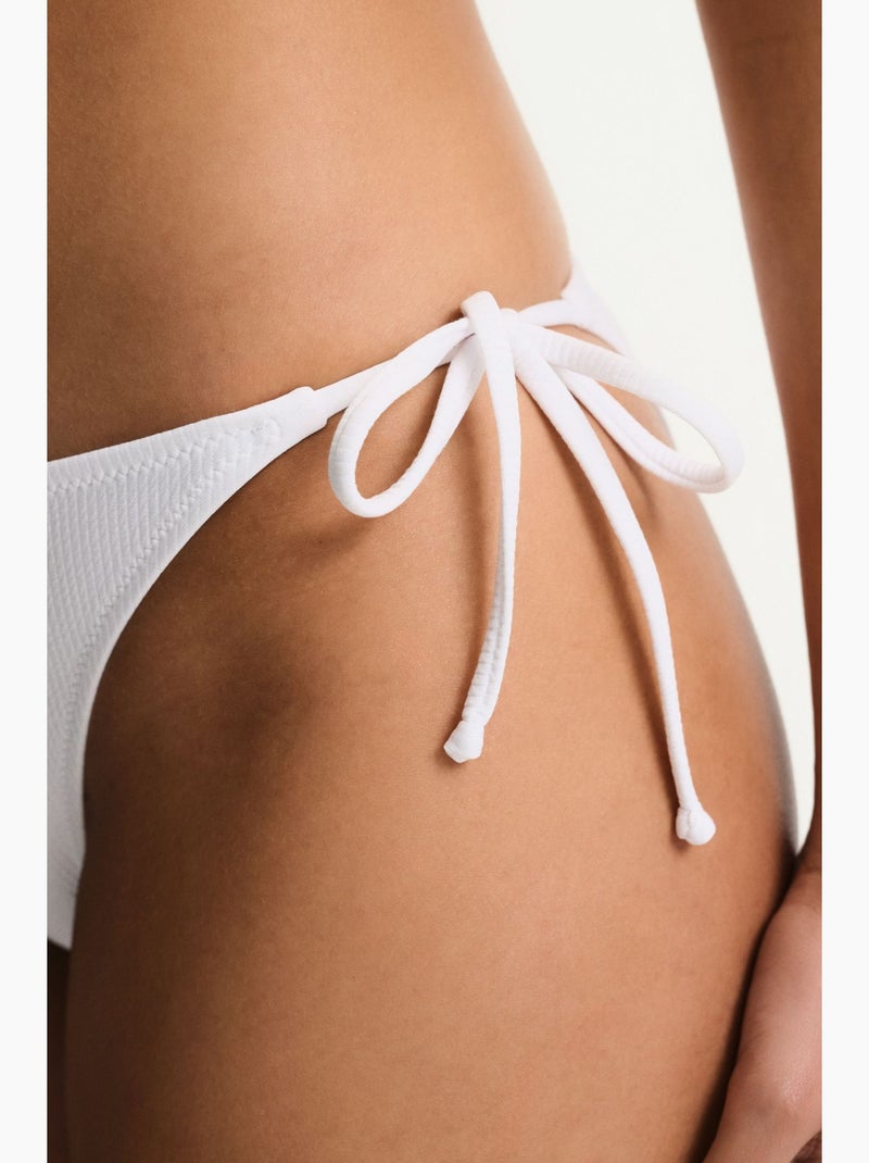 Ava braguita de bikini texturizada de tiro medio penti Blanco - Kiabi