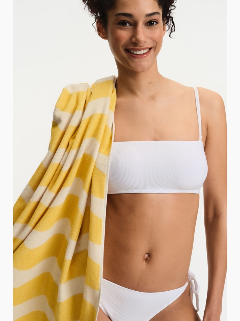 Ava braguita de bikini texturizada de tiro medio penti Blanco - Kiabi