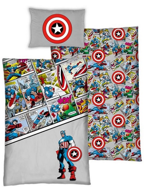Avengers - juego de sabanas infantil algodón Captain America - Funda nórdica 140x200 - Kiabi
