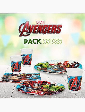 Avengers vajilla infantil desechable 89 piezas