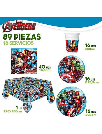 Avengers vajilla infantil desechable 89 piezas
