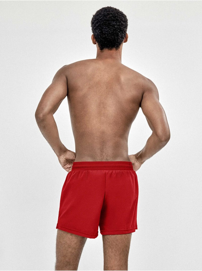 Ba?ador de hombre ajustable en cintura tejido de secado r?pido Rojo - Kiabi
