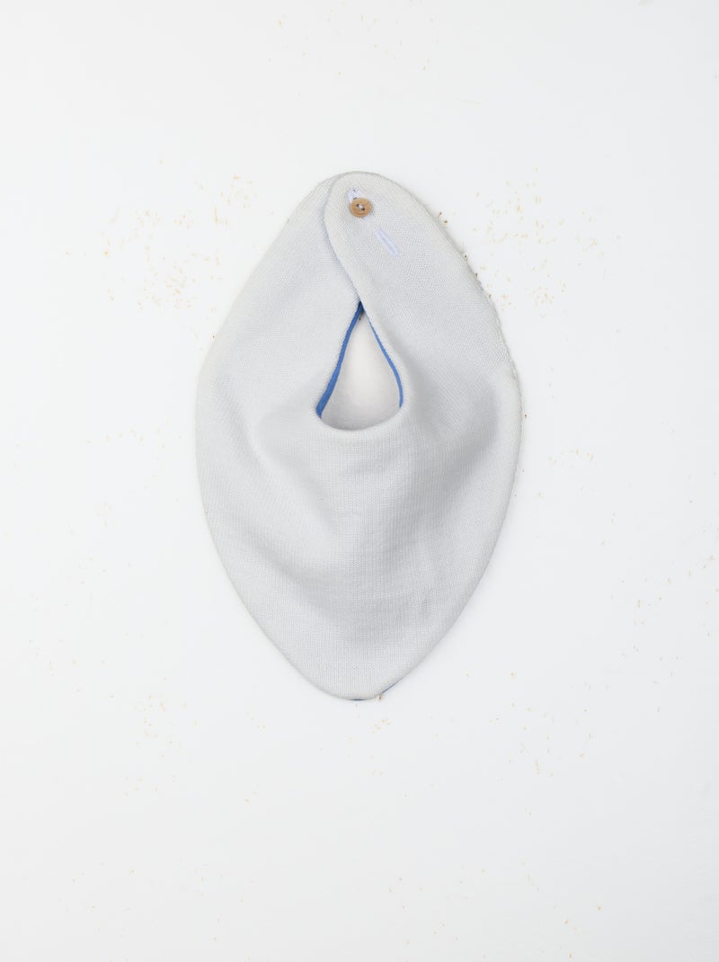 Babero de algodón Blanco Azul - Kiabi