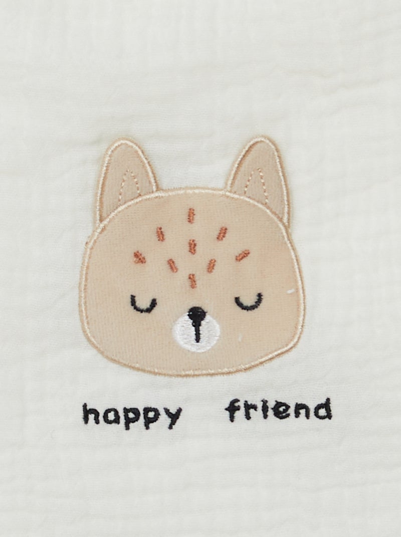 Babero de muselina y tejido de rizo BLANCO - Kiabi